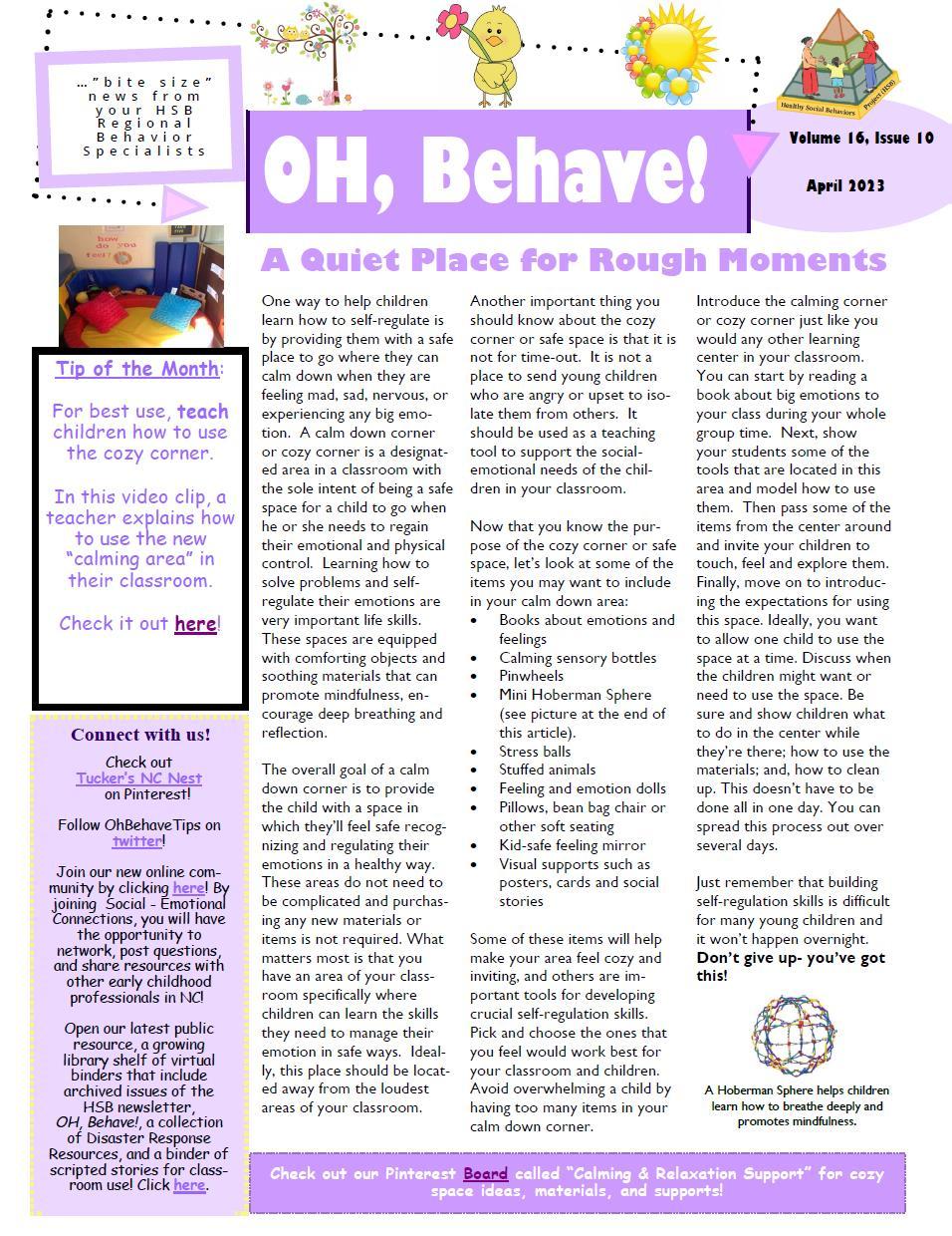 Oh Behave! A Quiet Place for Rough Moments